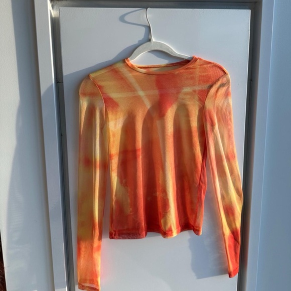 JW ANDERSON Tops - Andersson Bell Orange Sheer Long-sleeve Top by JW Anderson